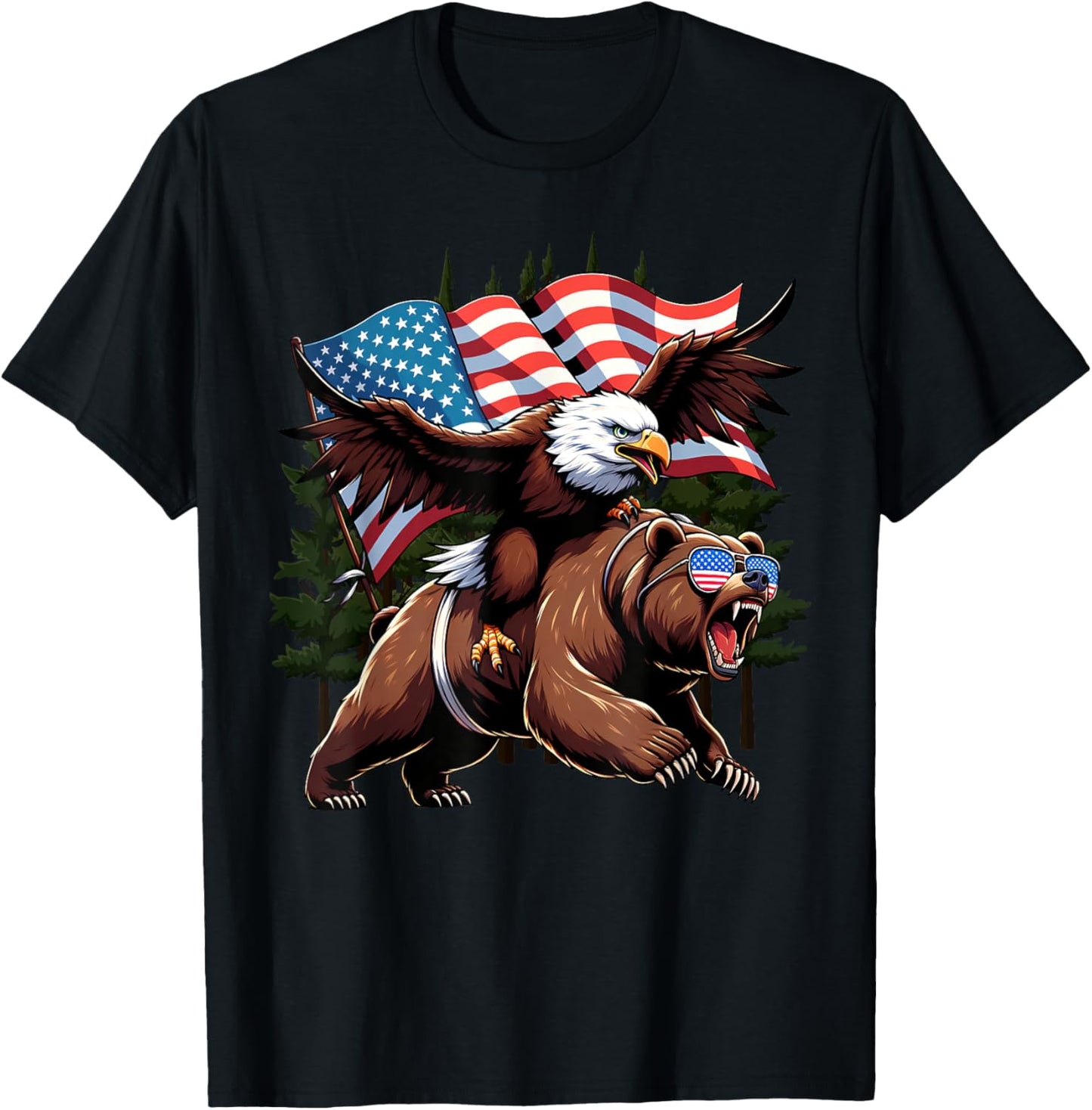 4Th July Patriotic Bear Eagle American Usa Flag Boys Girls