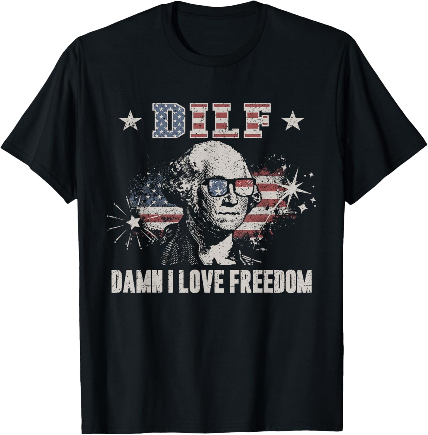 Funny 4Th Of July Dilf Damn I Love Freedom Usa Flag Men