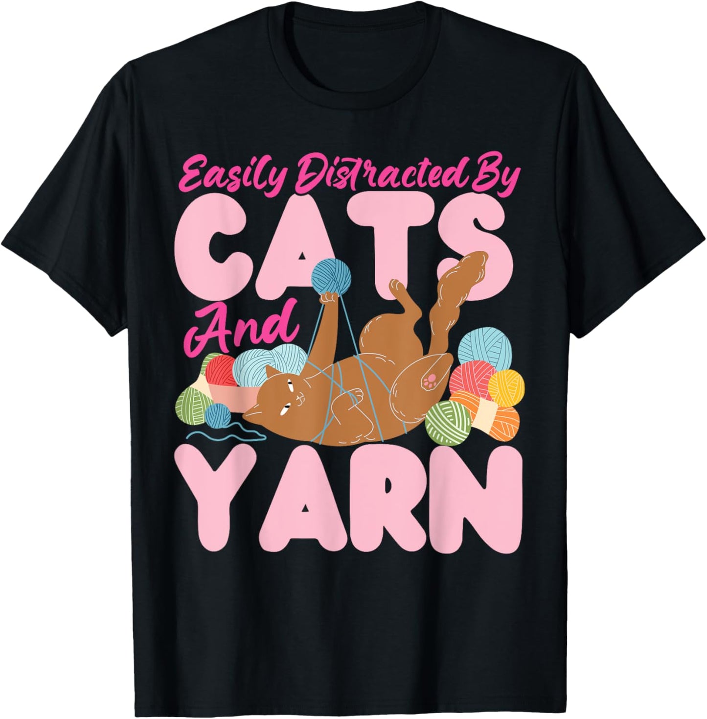 Crocheting Knitting Cat Easily Distracted By Cats And Yarn