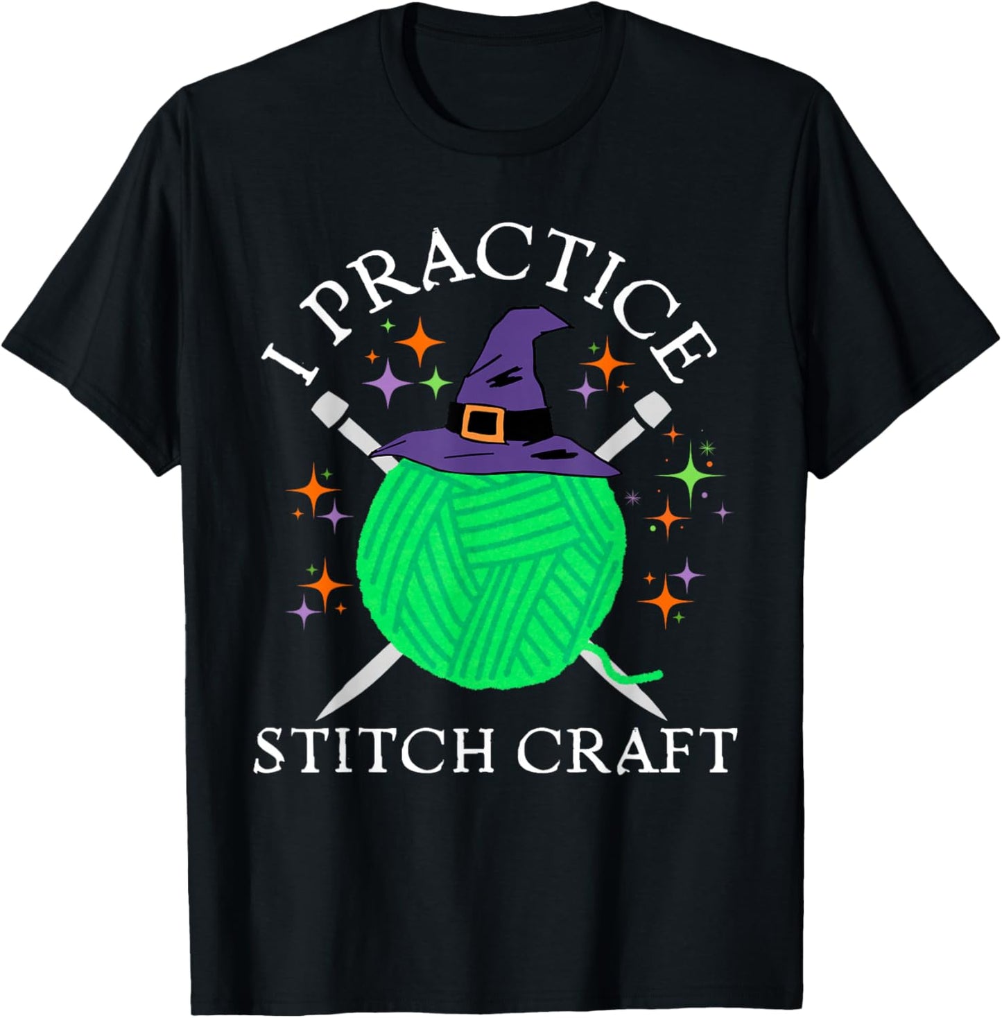 I Practice Stitch Craft Halloween Knitting Knit Yarn Funny