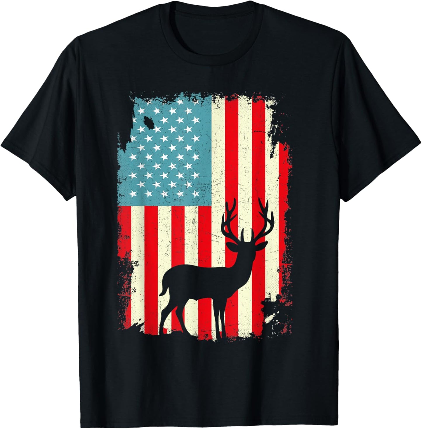Patriotic Deer Hunting Whitetail Buck Usa Flag 4Th Of July