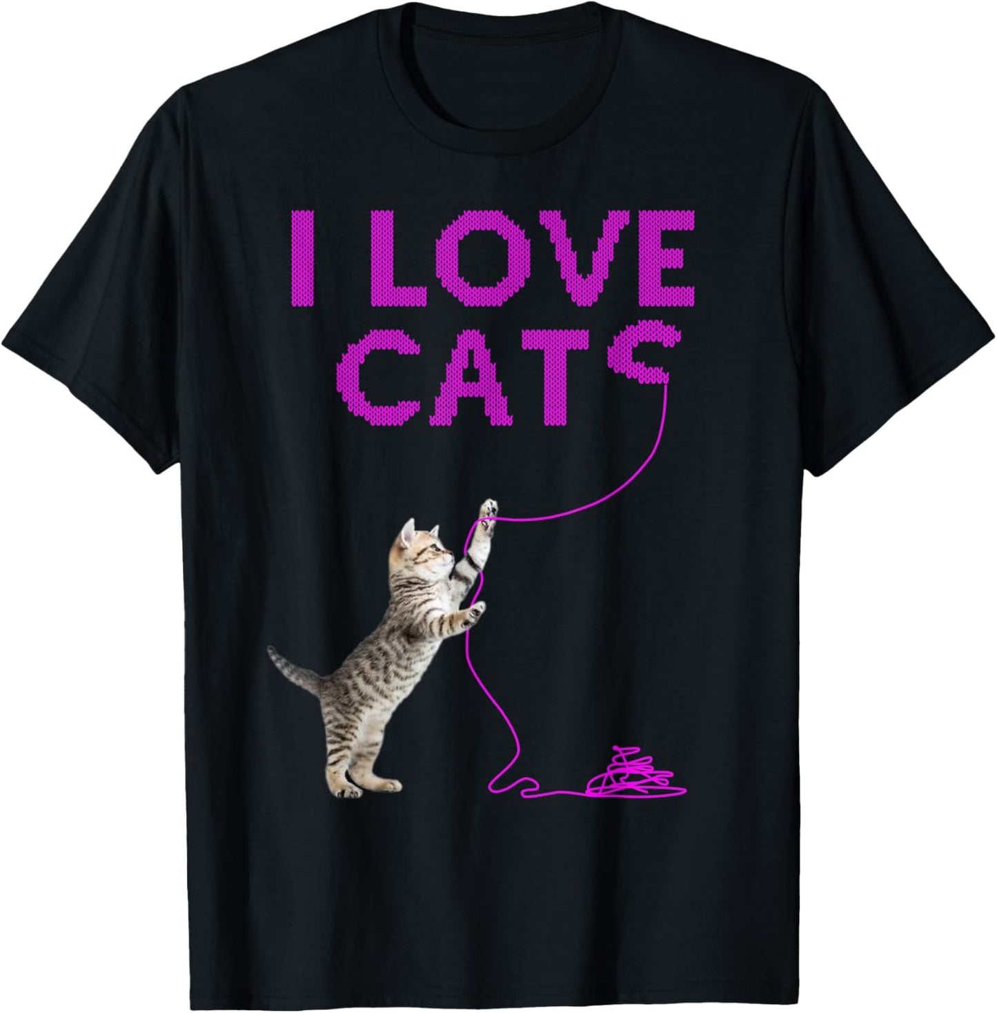 I LOVE CATS - Gift Idea Saying Knitting Crochet Wool Yarn