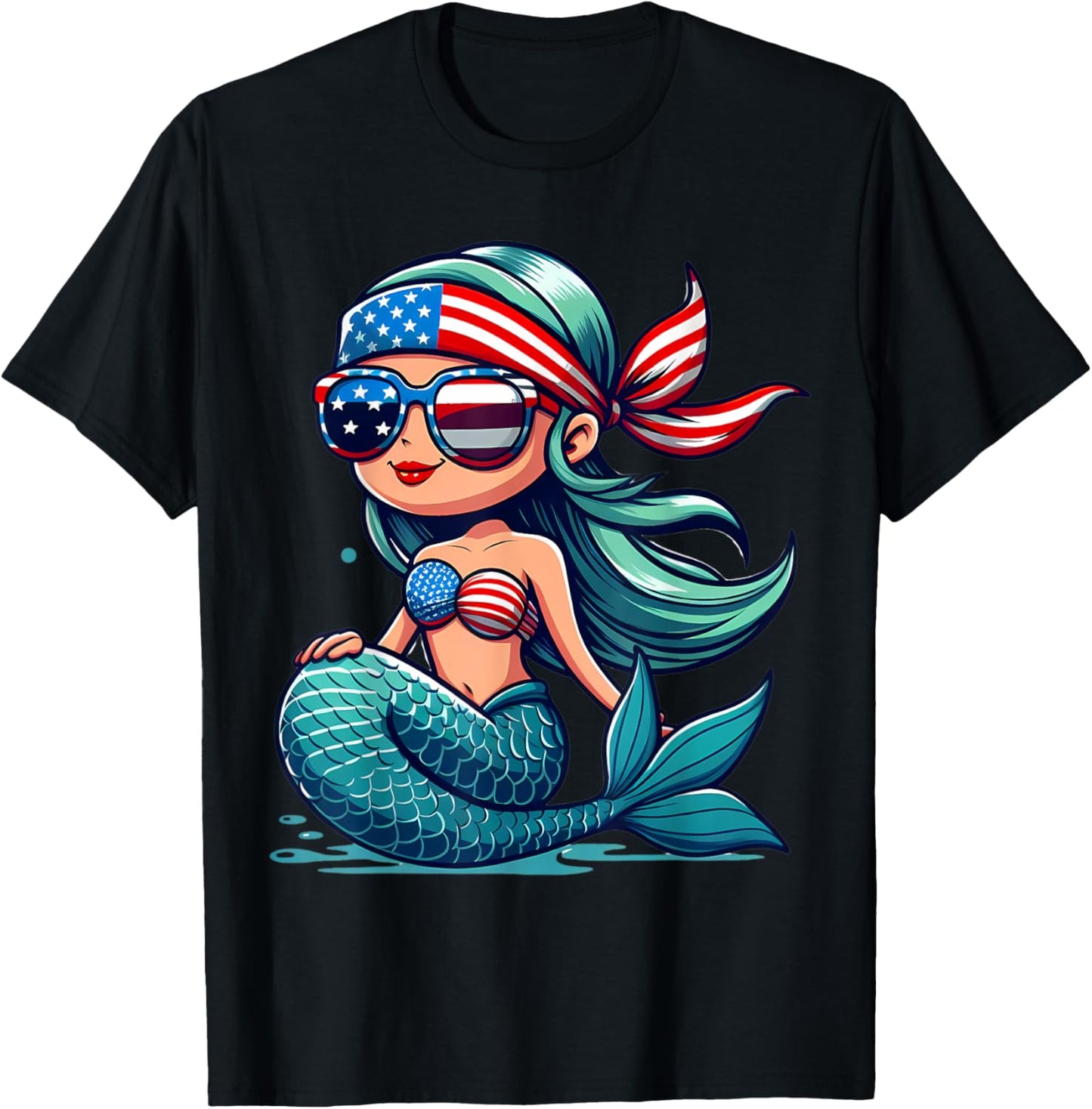 Mermaid 4Th Of July American Independence Day Usa Patriotic