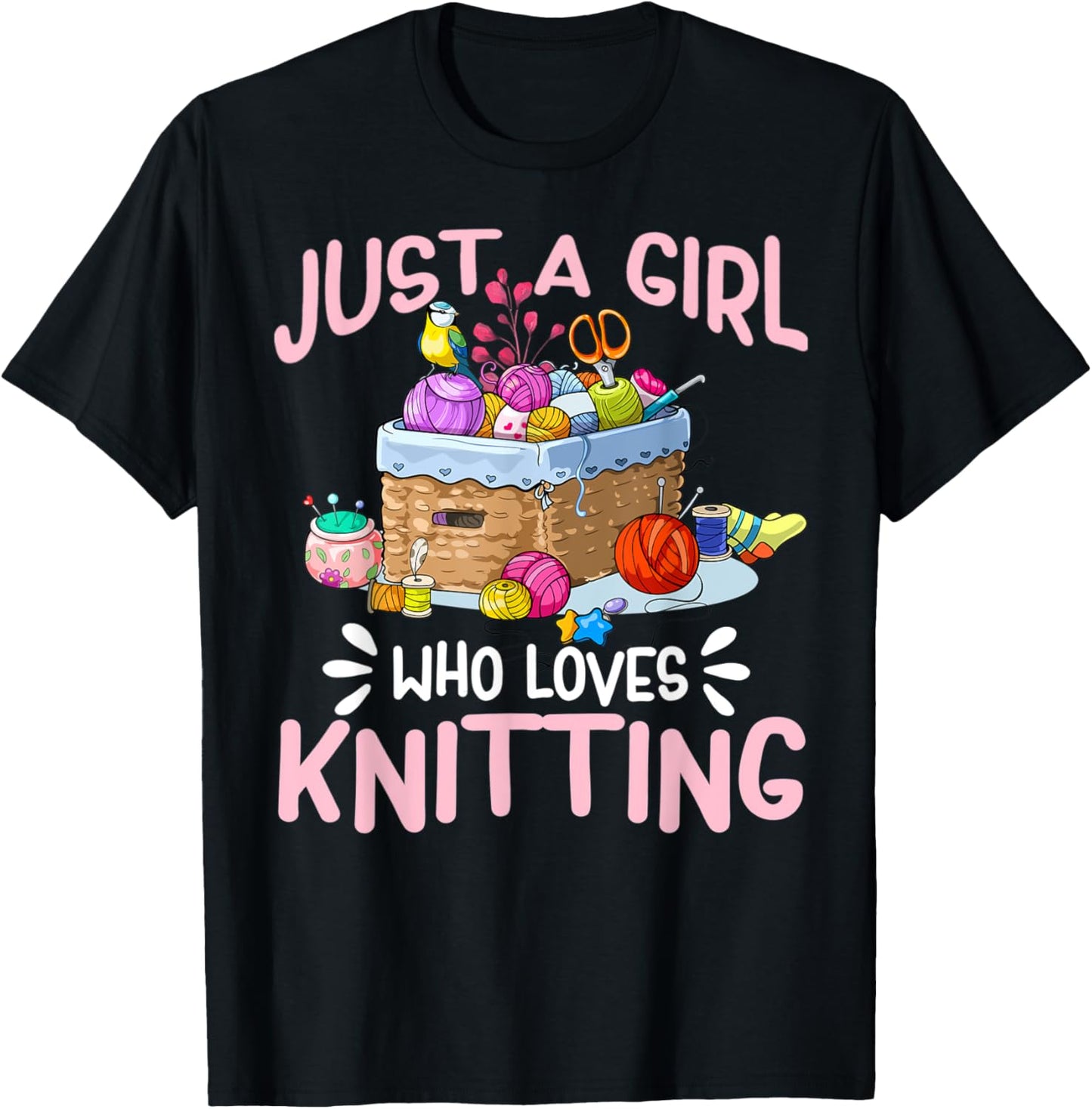 Just A Girl Who Loves Knitting Cute Yarn Wool Knitter Gift