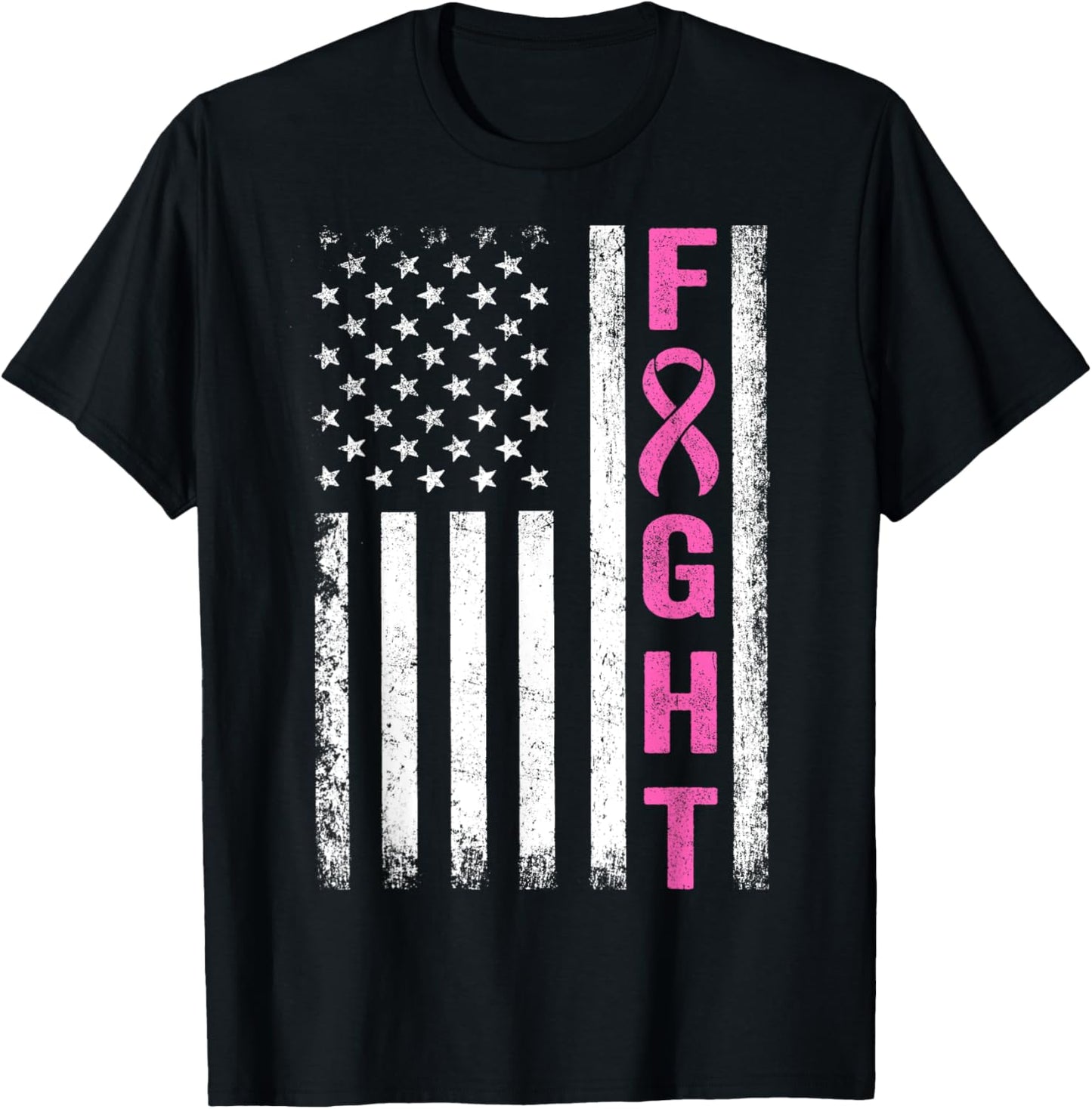 Fight Breast Survivor American Flag Breast Cancer Awareness