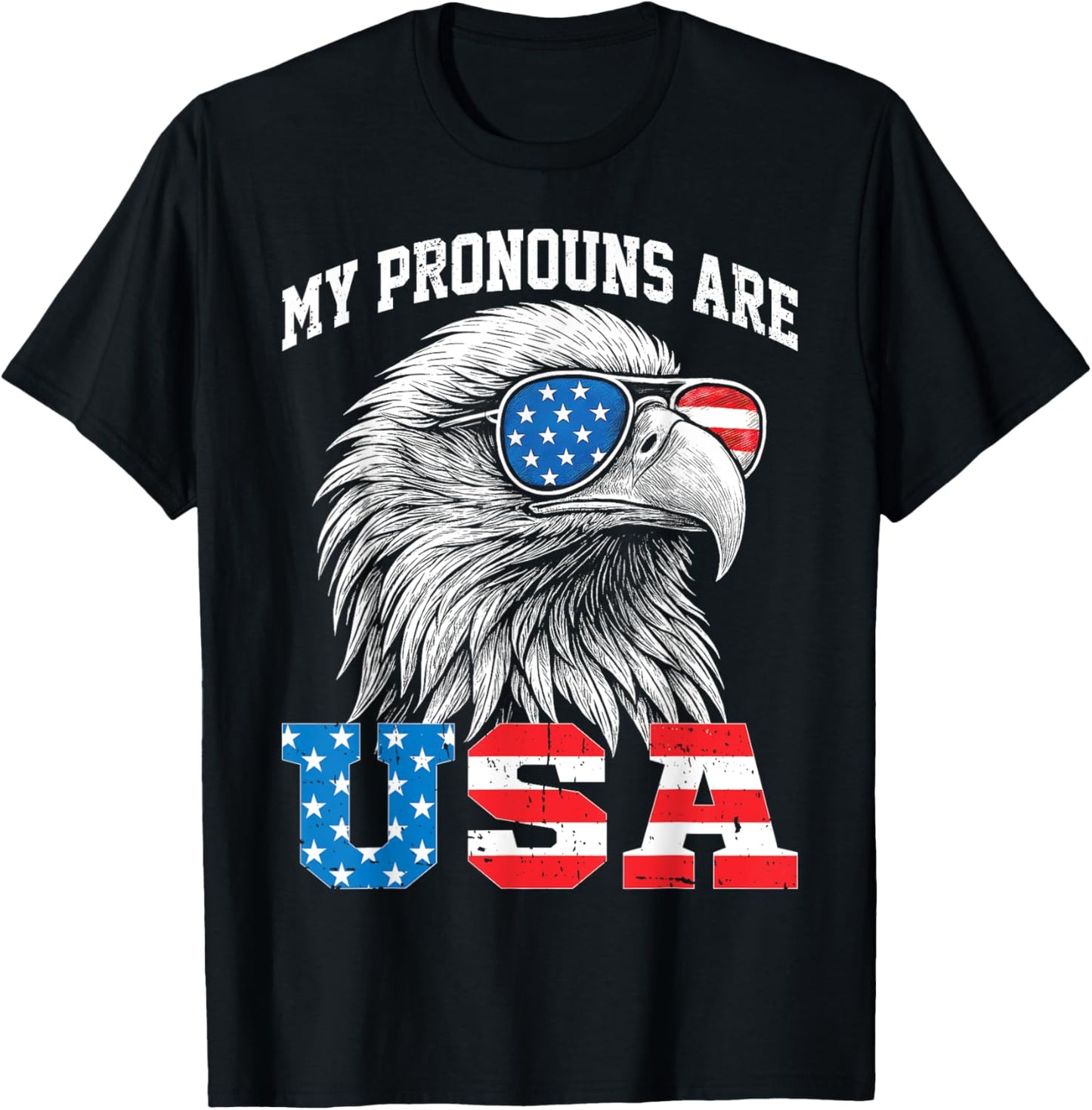 My Pronouns Are Usa Bald Eagle American Funny 4Th Of July