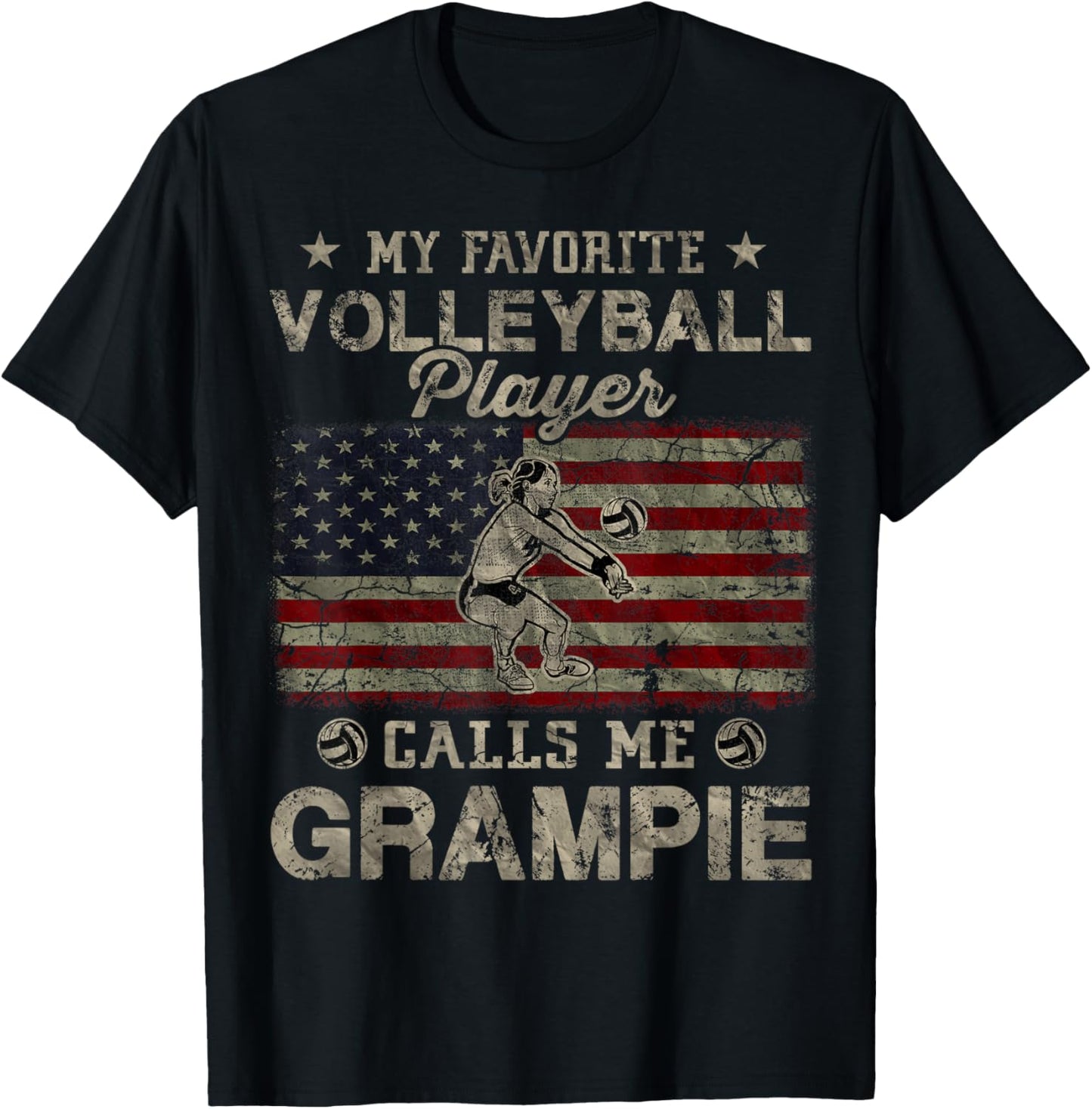 My Favorite Volleyball Player Calls Me Grampie Usa Flag
