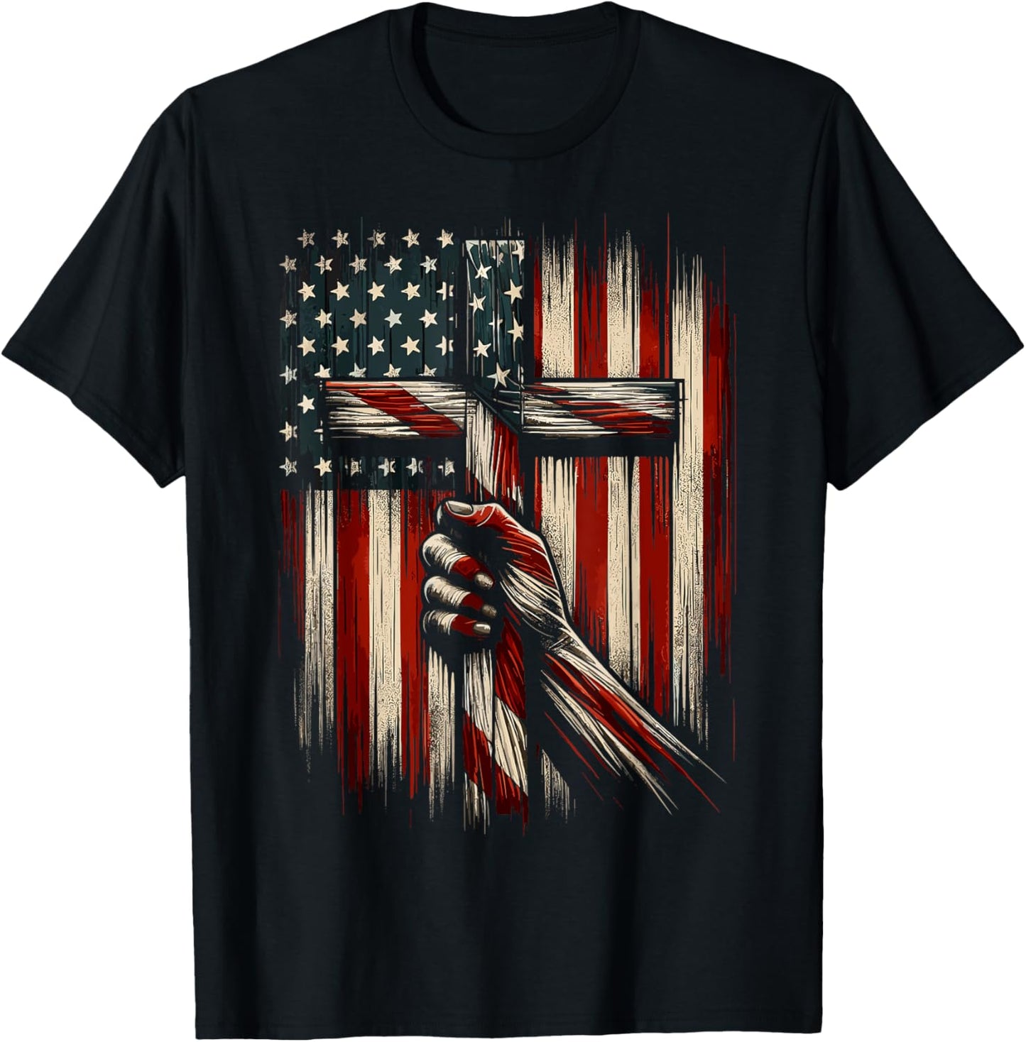 Christian Cross American Flag