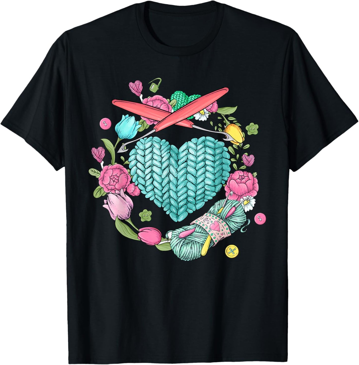 Crochet Yarn Heart Love Crocheting Crocheter Womens Gifts