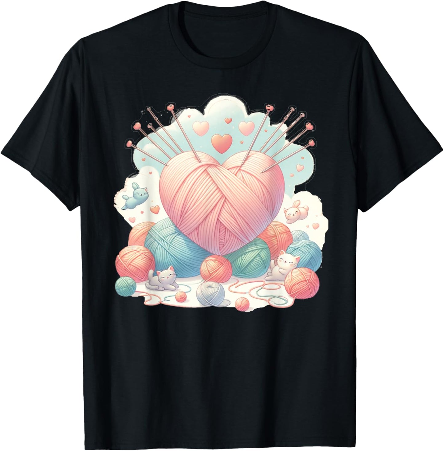 Funny Knitter Heart Shaped Yarn Knitting