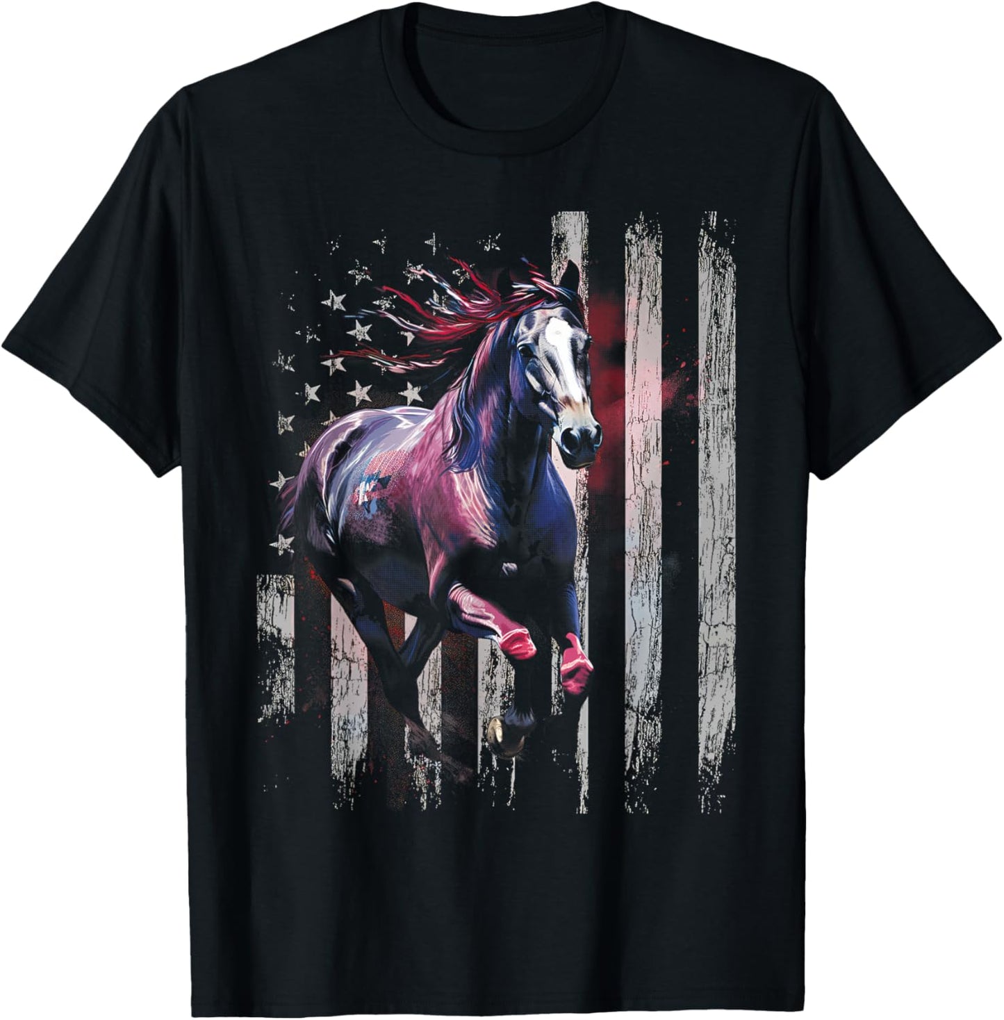 Patriotic Horse American Flag Horseback Riding Western Farm