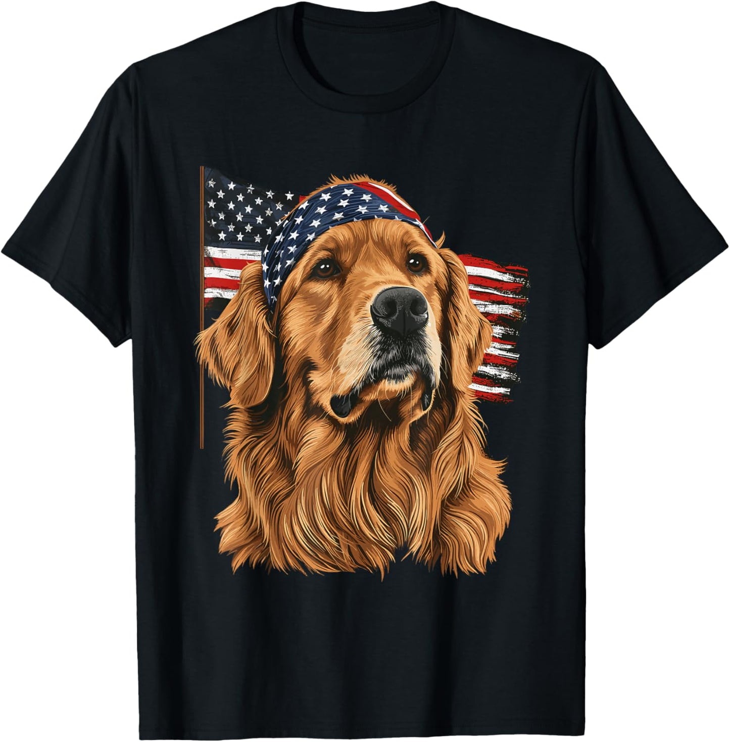 Golden Retriever Patriotic 4Th Of July Usa American Flag