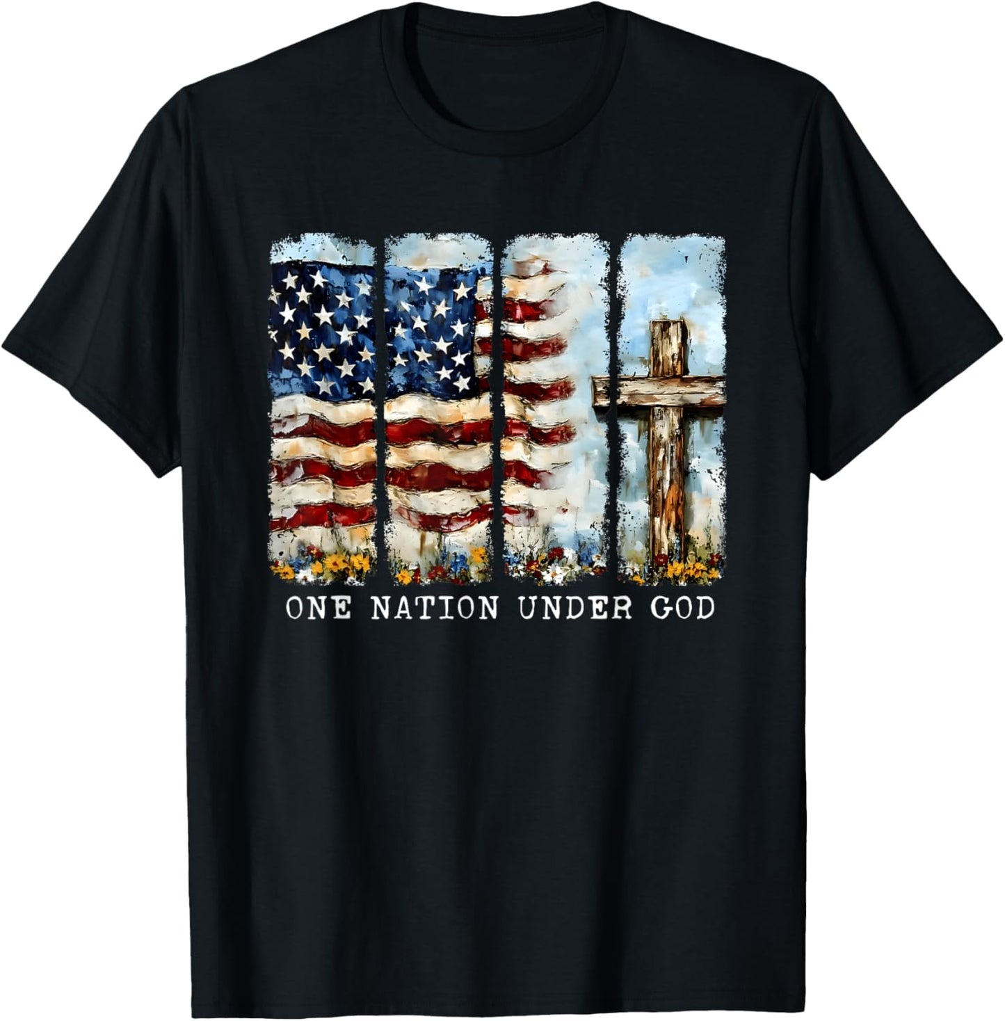 One Nation Under God Flag 4Th Of July Patriotic Christian