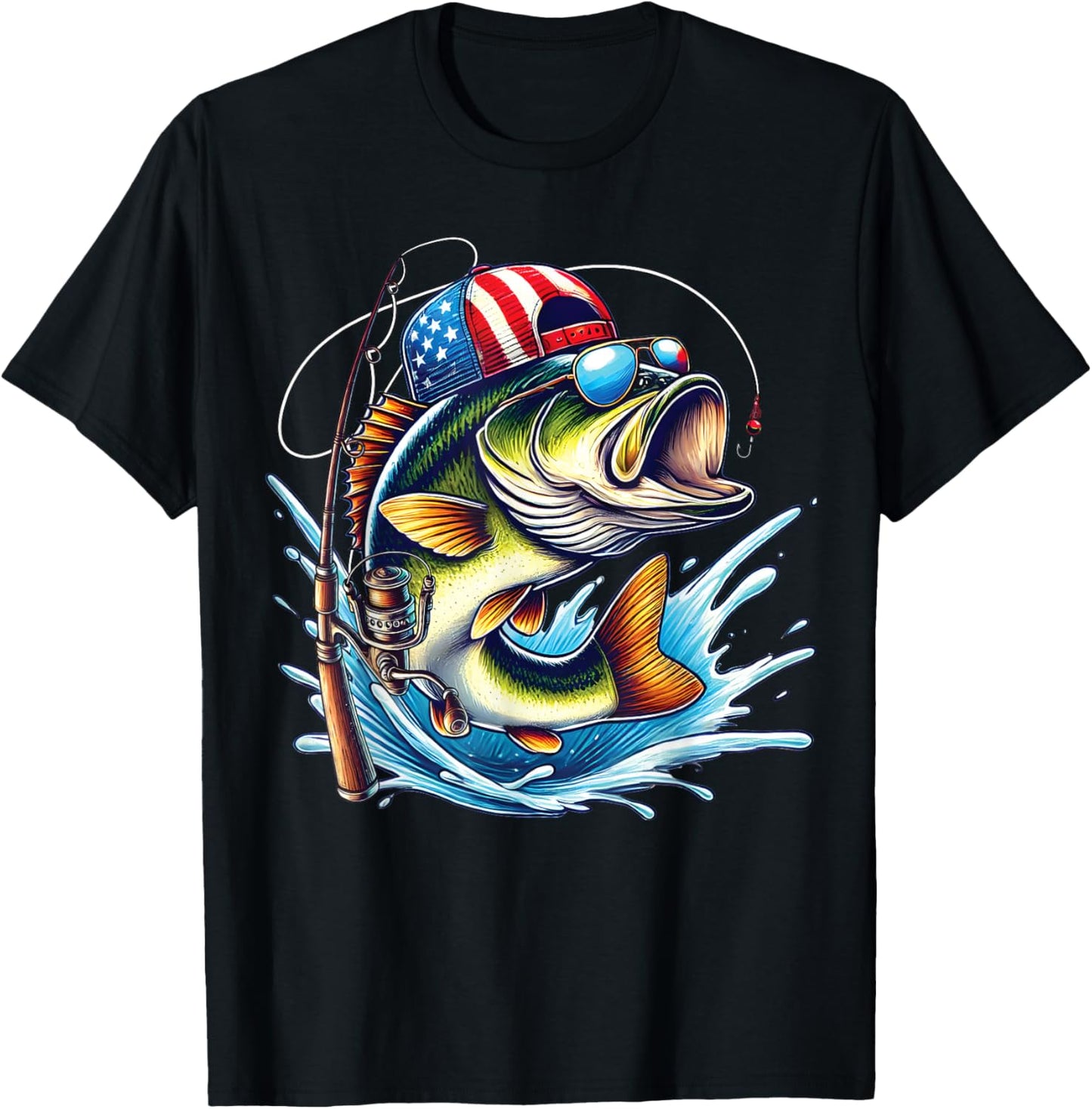 American Flag Fishing Lovers Fisherman Funny Fishing Usa