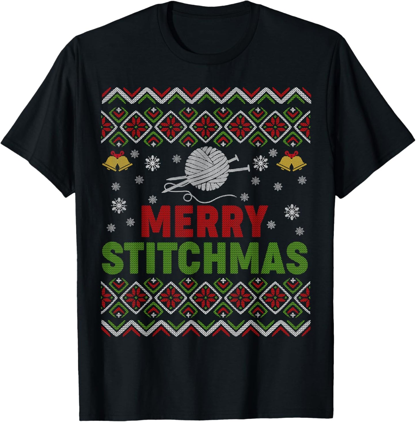 Merry Stitchmas Ugly Xmas Sweater Knitting Yarn Christmas