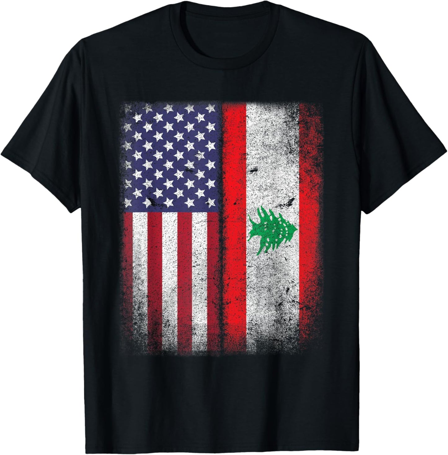 Lebanese American Flag T Shirt Lebanon Usa