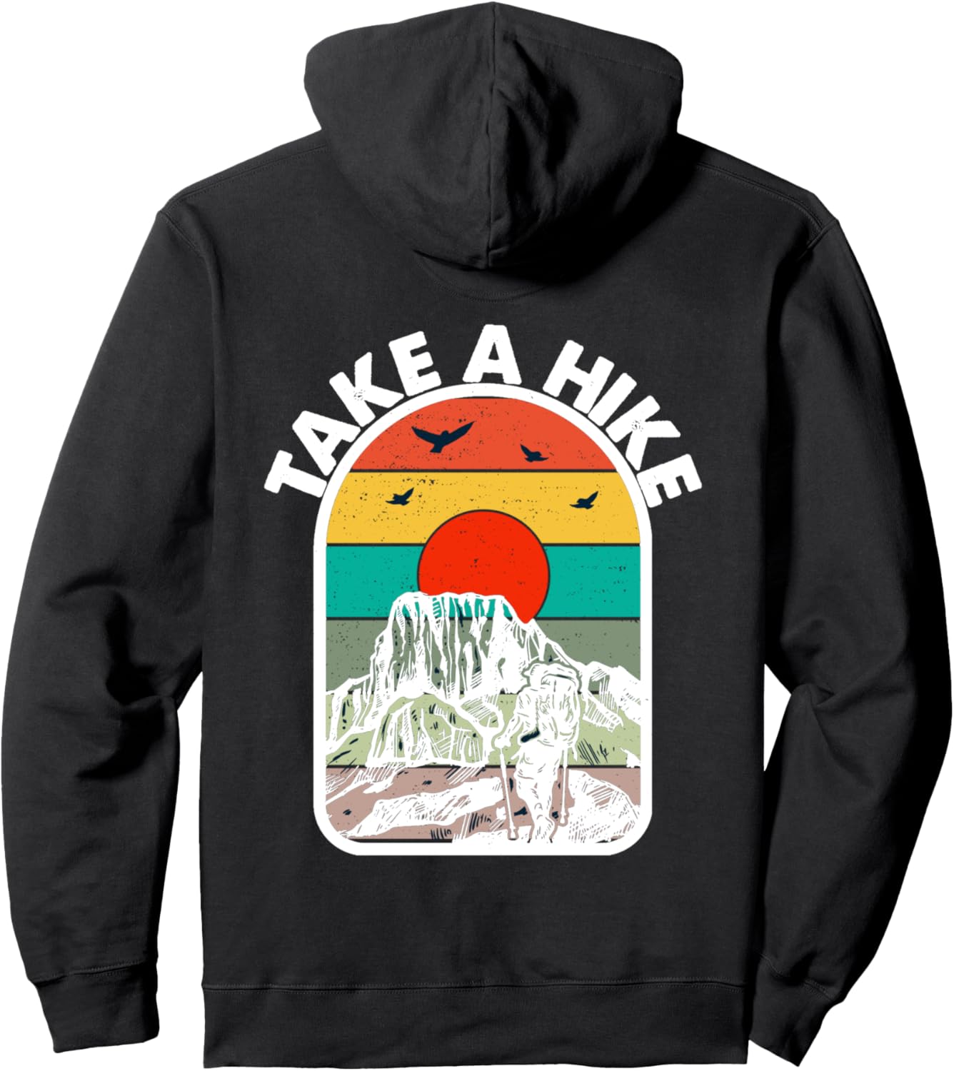 Take A Hike Typography Vitage Retro Vintage Take A Hike Pullover Hoodie