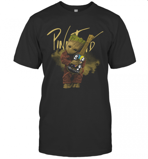 Baby Groot Hug Pink Floyd Guitar T Shirt