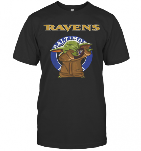 Baby Yoda Baltimore Ravens Logo Star Wars T Shirt
