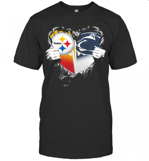 Blood Inside Pittsburgh Steelers Vs Pennsylvania Football Heart T Shirt