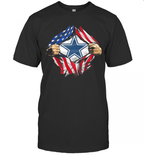 Blood Insides Dallas Cowboys American Flag Independence Day T Shirt