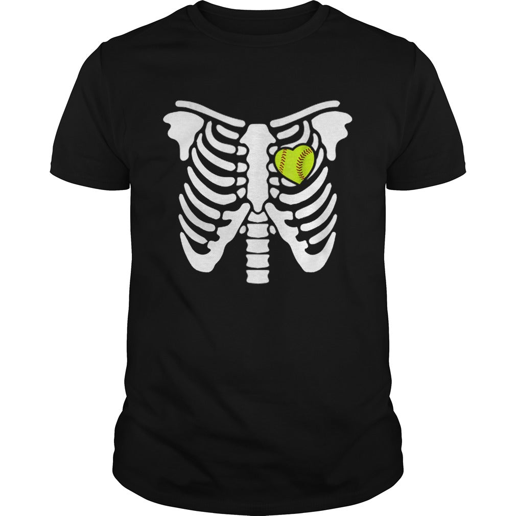 Halloween Softball Softball Heart In Ribcage shirt