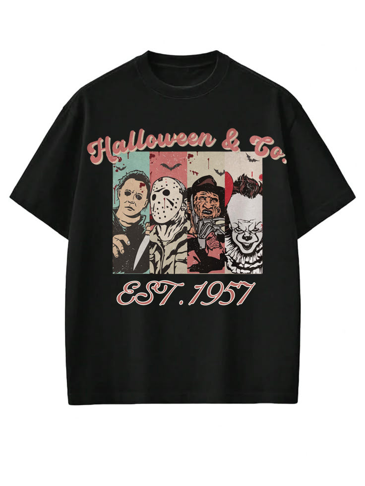 Halloween Horror Characters T Shirt, 2025 Halloween ,Horror Movie Halloween for Unisex