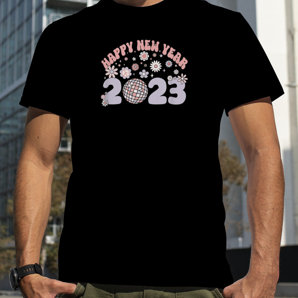 Happy New Year 2023 Retro Style Flower T Shirt B0BNP8SX72