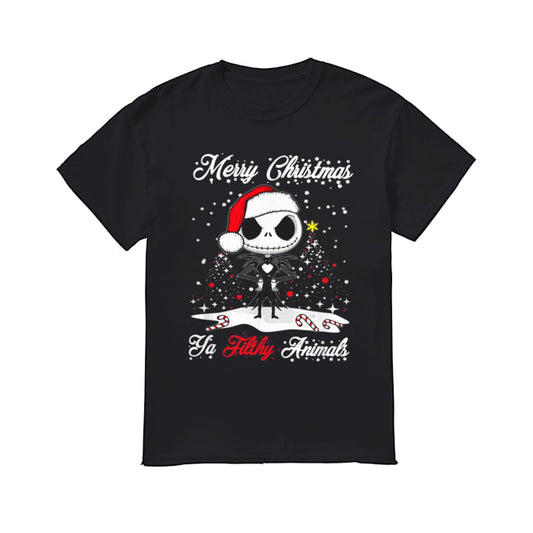 Jack Skellington Merry Christmas Ya filthy animals Christmas shirt