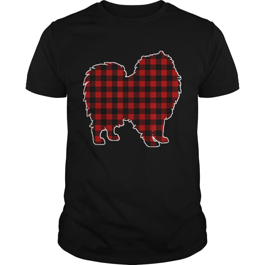 Keeshond Christmas Dog Buffalo Plaid shirt