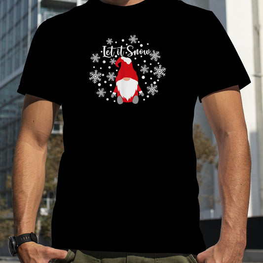 Let It Snow Gnomes In Red And Snowflake Merry Christmas T Shirt B0BM9W3X3M