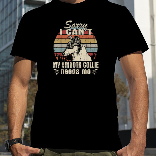 My Smooth Collie Needs Me Vintage Retro Funny Christmas T Shirt B0BNPLPT8P