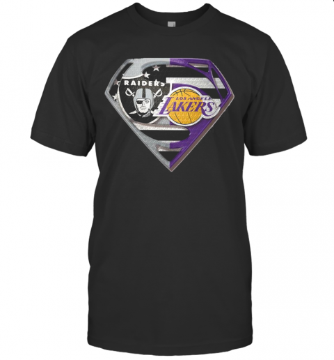 Oakland Raiders And Los Angeles Lakers Superman T Shirt