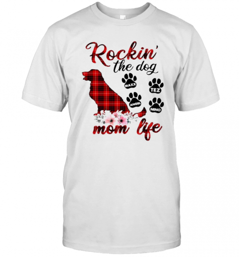 Plaid Rockin' The Dog Mom Life T Shirt