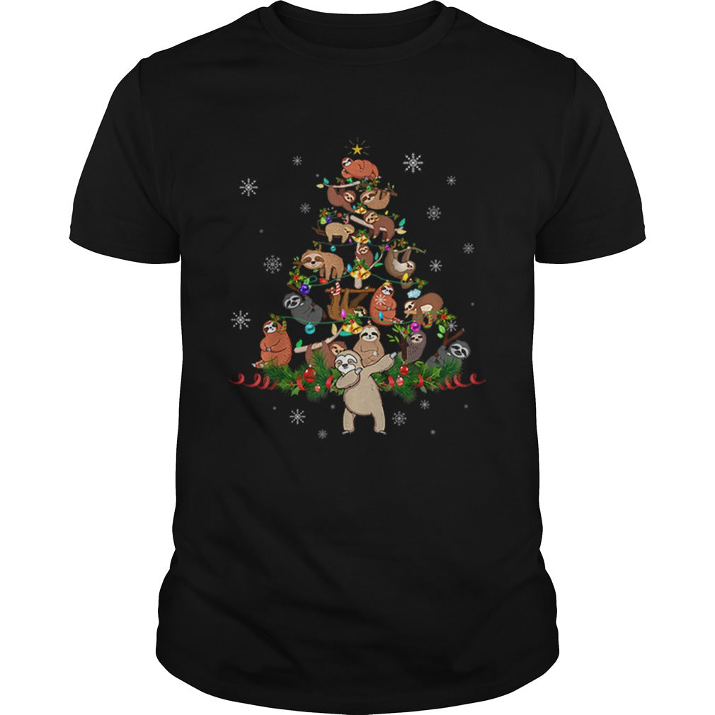 Sloth Christmas Tree Lights Funny Sloth Xmas Gift shirt