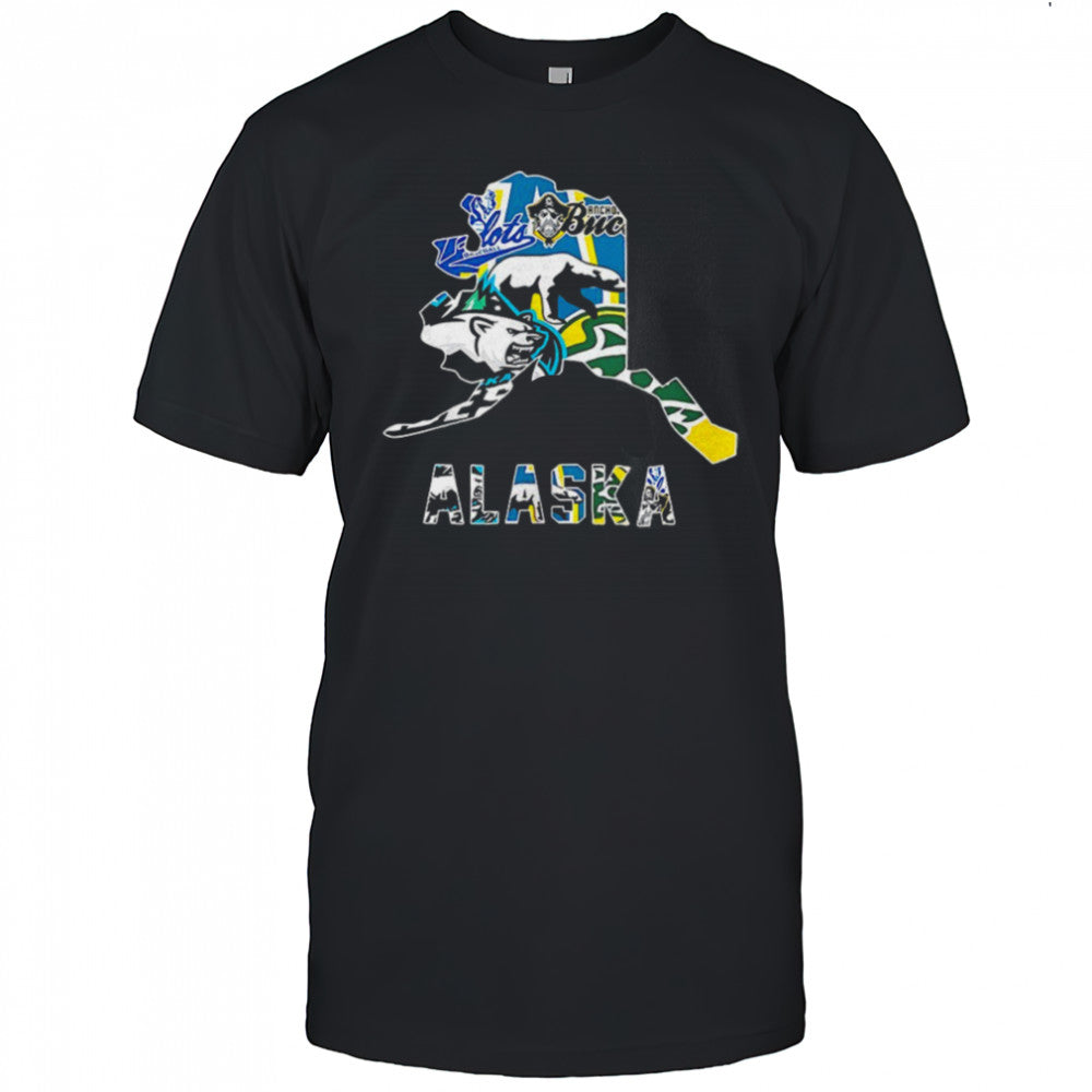 Alaska sports team map logo shirt