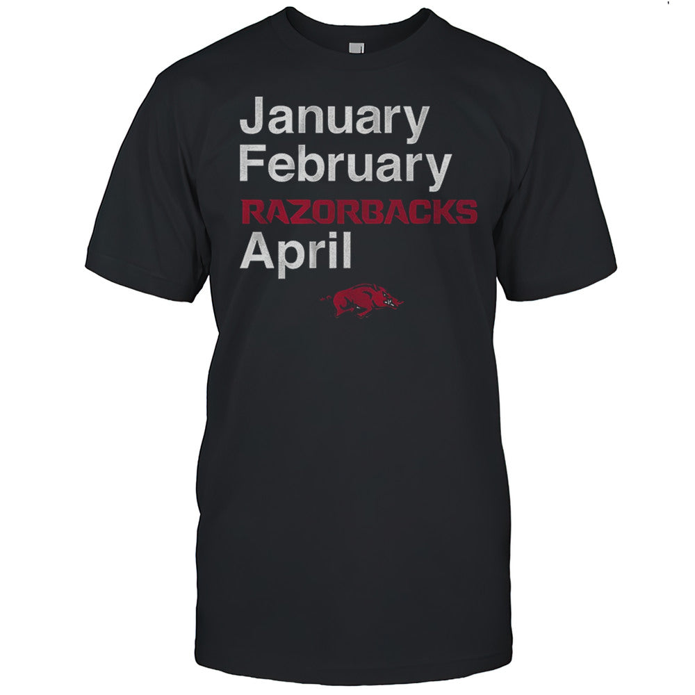 Arkansas Razorbacks Basketball January February Razorbacks April Vintage Shirt