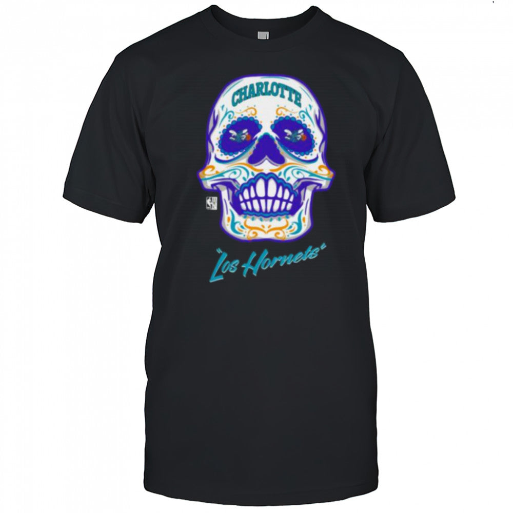Charlotte Hornets Mitchell & Ness Hardwood Classics Sugar Skull Hometown Shirt