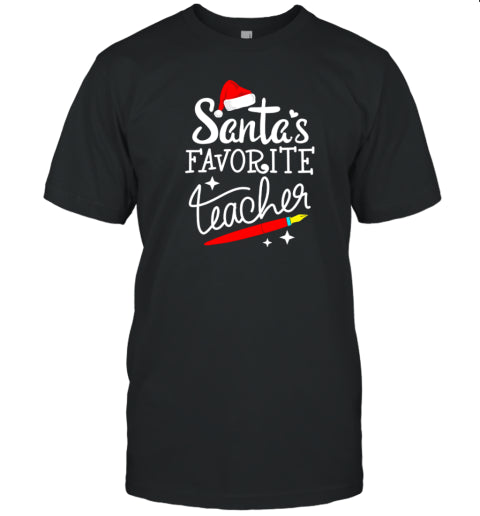 Christmas Santa's Favortie Teahcer T Shirt