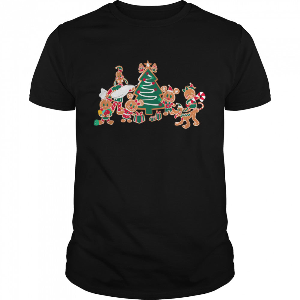 Disney Mickey Minnie Goofy Pluto Chip Dale Christmas Tree T Shirt