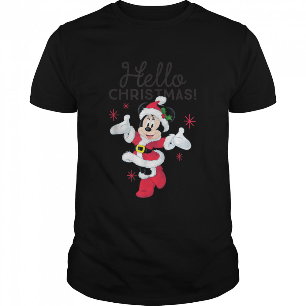 Disney Santa Minnie Mouse Hello Christmas Holiday T Shirt