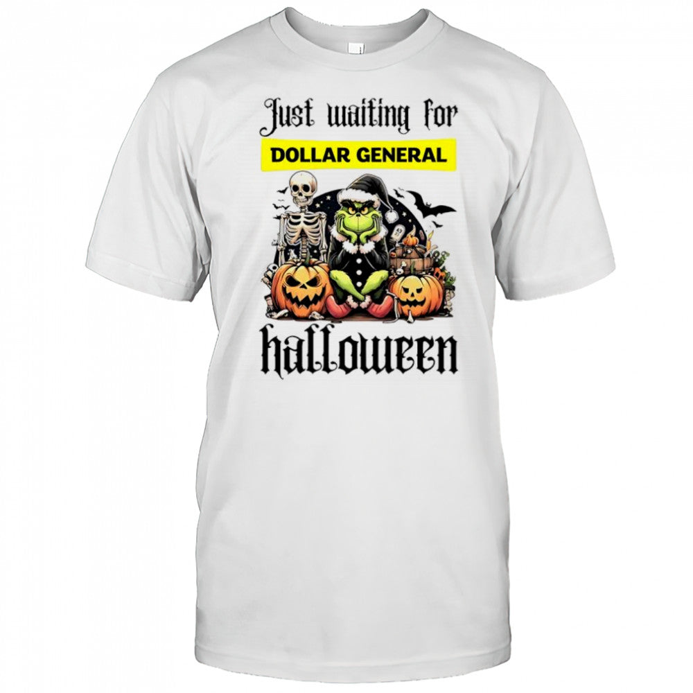 Dollar generla Grinch just waiting for Halloween goth graphic shirt