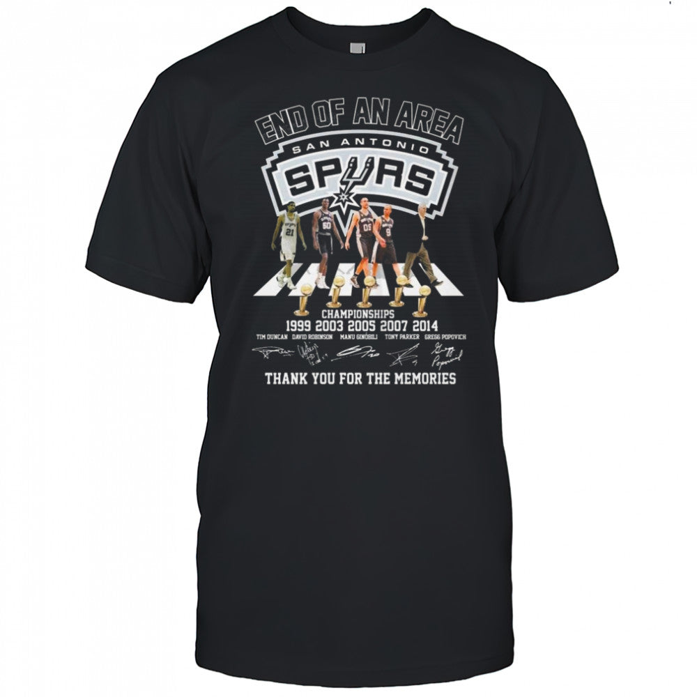 End Of An Area San Antonio Spurs Thank You For The Memories Walking Signature Shirt