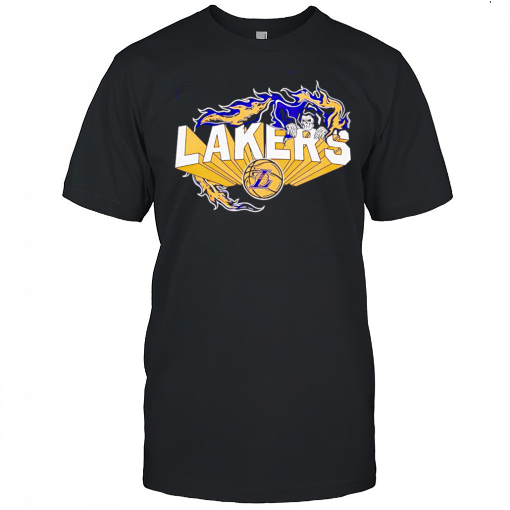 Flaming Grim Reaper Los Angeles Lakers logo shirt