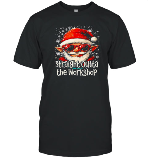 Fun Festive Christmas Straight Outta The Workshop Elf T Shirt