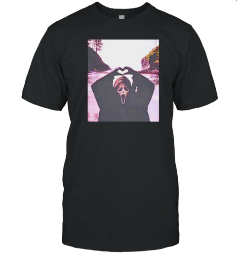 Ghostface Scream Heart Hands Halloween T Shirt