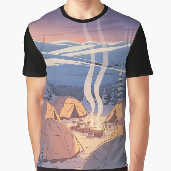 "Campfire in Snow Lofi Art" Graphic T-Shirt for Sale by DreamCraze