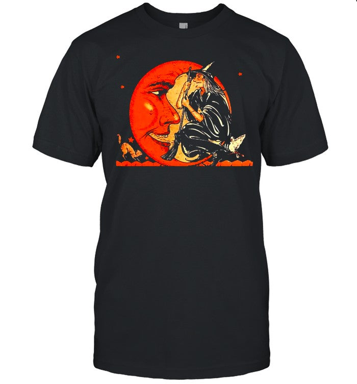 Great Vintage Witch And Moon Halloween T shirt