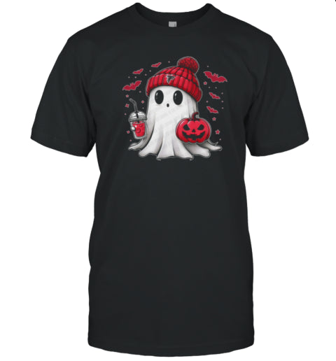 Halloween Atlanta Falcons NFL Football Fan Ghost With Pumpkin T Shirt