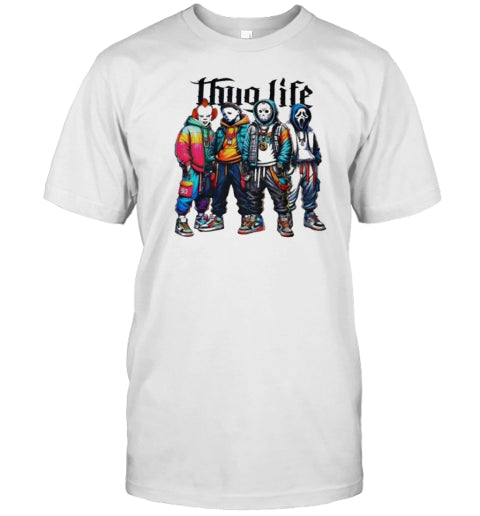 Halloween Movies Thug Life Of IT Michael Myers Jason Voorhees Ghostface 2024 T Shirt